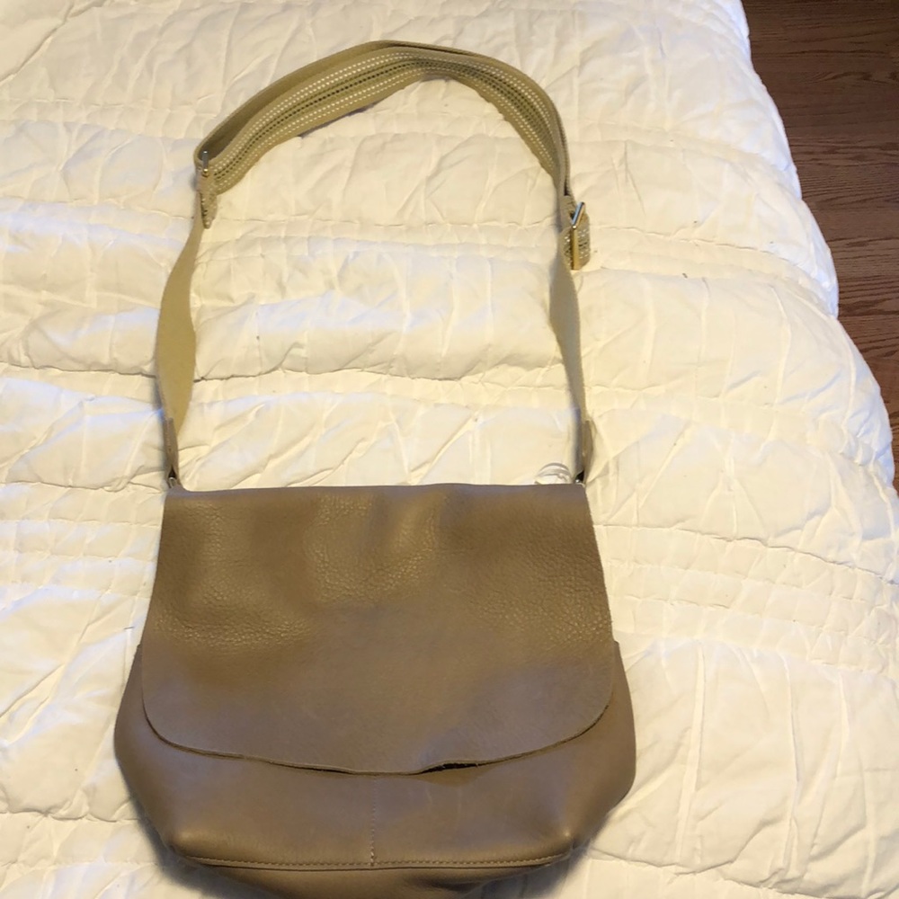 Beige cross body bag